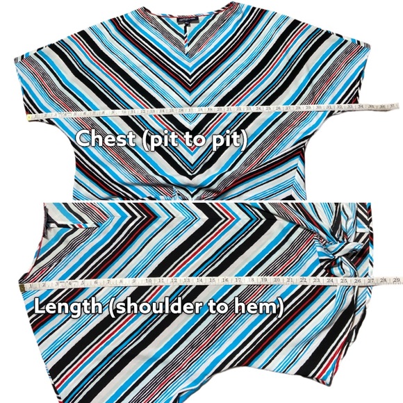 Jones New York Sleeve Blouse Top Front Knot Large - Picture 8 of 9